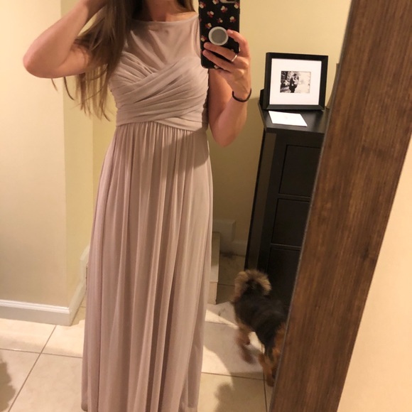 david's bridal taupe bridesmaid dress